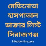 মেডিনোভা হাসপাতাল ডাক্তার লিস্ট সিরাজগঞ্জ